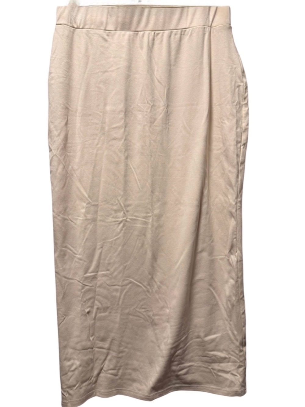 Cream Stretch Knit Long Column Skirt XL Modest Minimalist - Picture 3 of 4